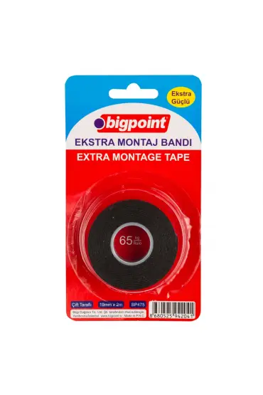 Bigpoint Montaj Bandı Ekstra Güçlü Çift Taraflı 19mm x 1.5mt (İç ve Dış Mekan) 20'li Kutu