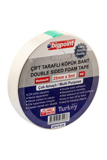 Bigpoint Çift Taraflı Köpük Bant 25mmx5m