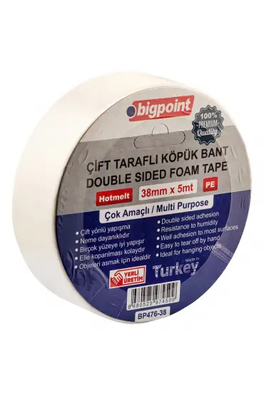 Bigpoint Çift Taraflı Köpük Bant 38mmx5m