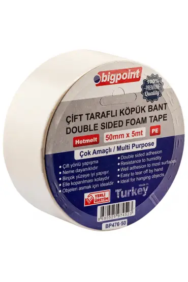 Bigpoint Çift Taraflı Köpük Bant 50mmx5m