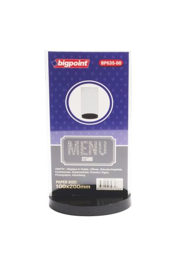Bigpoint Düz Menü Standı 100x200mm 3'lü Poşet