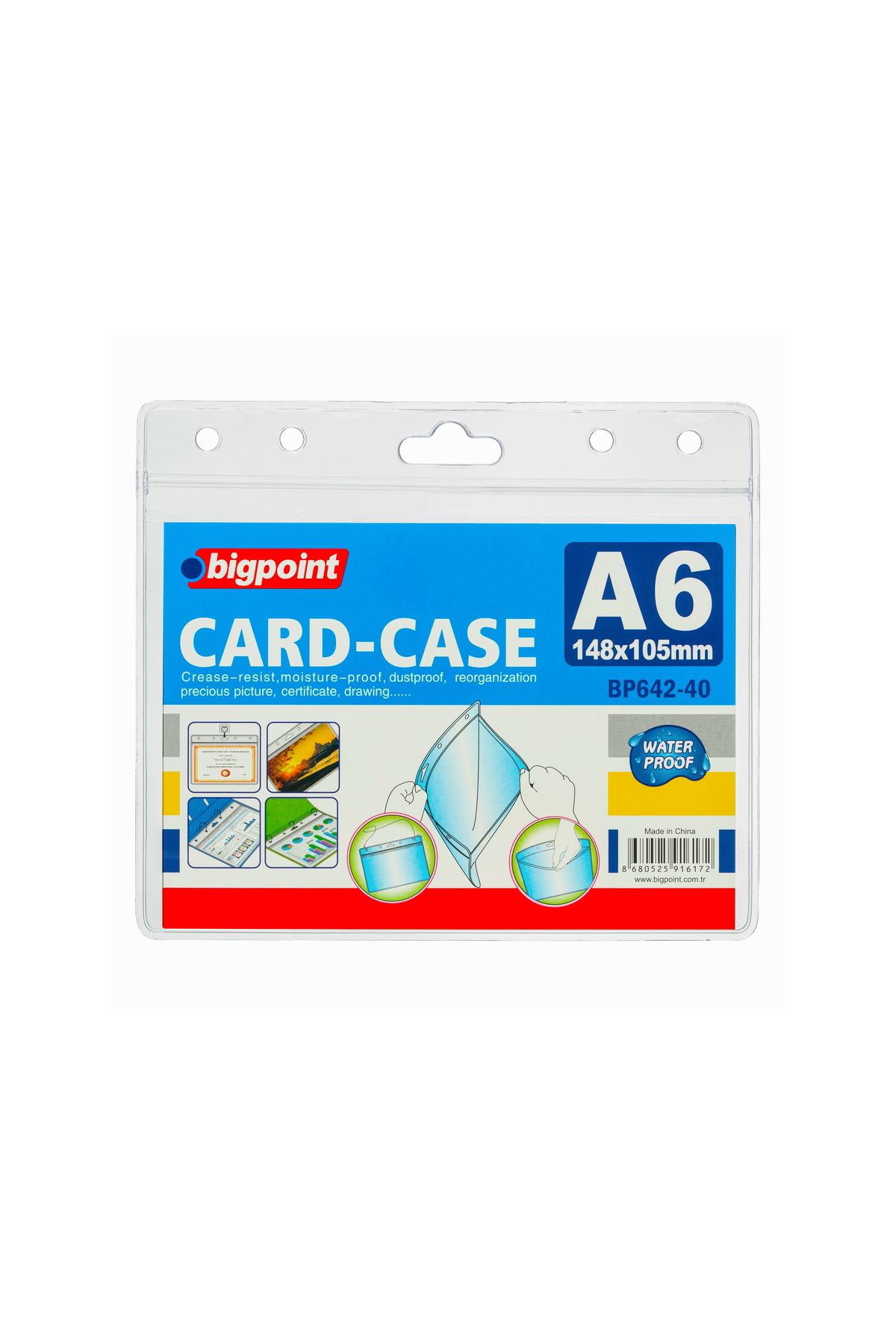 Bigpoint Kilitli Kart Poşeti Yatay A6 (148x105mm) 10'lu Poşet