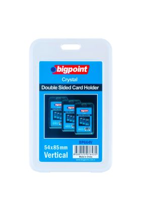 Bigpoint Çift Taraflı Kart Kabı Kristal Dikey Şeffaf 54x85mm 10'lu Poşet
