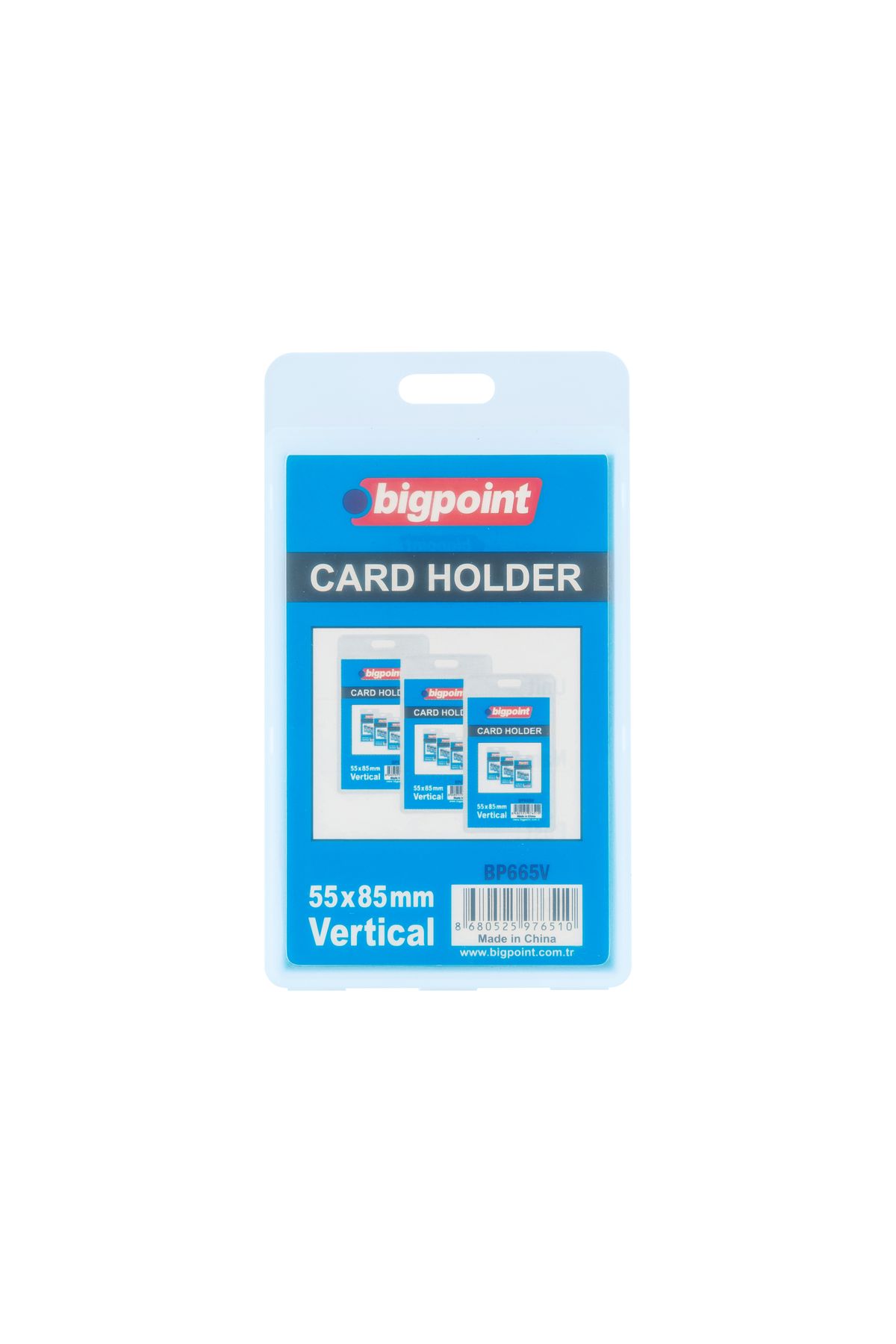 Bigpoint Çift Taraflı PP Kart Kabı Dikey Şeffaf 55x85mm 10'lu Poşet