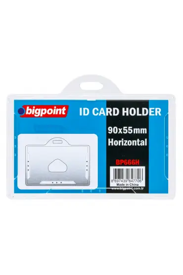 Bigpoint Kart Kabı Yatay Sert Şeffaf 90x55mm 10'lu Poşet