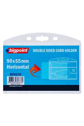 Bigpoint Çift Taraflı Kart Kabı Yatay Şeffaf 90x55mm 10'lu Poşet