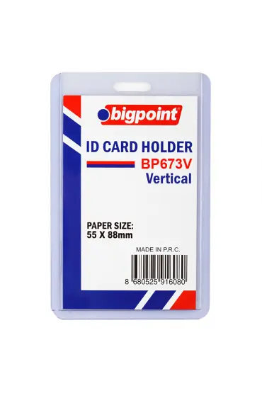 Bigpoint Kart Kabı Dikey Şeffaf 55x88mm 100'lü Poşet
