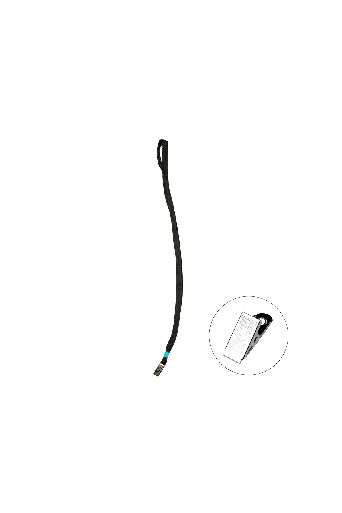 Bigpoint Metal Klipsli Yaka İpi Siyah 50'li Poşet