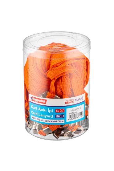 Bigpoint Metal Klipsli Yaka İpi Turuncu 50'li Kavanoz