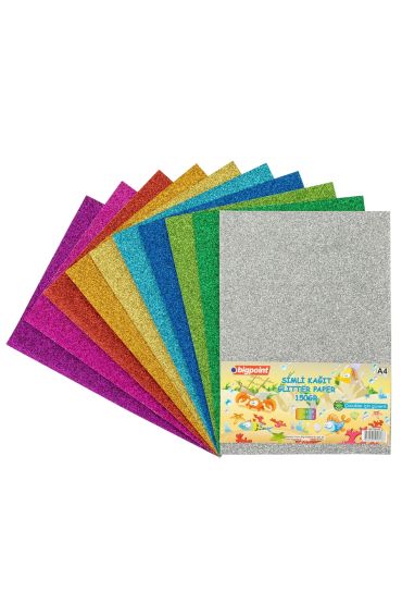 Bigpoint Simli Kağıt A4 Karışık 10 Renk - 150 Gram