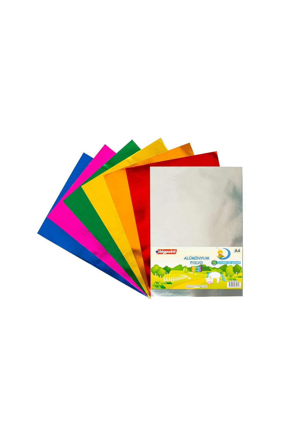 Bigpoint Alüminyum Folyo A4 Karışık 10 Renk - 85 Gram