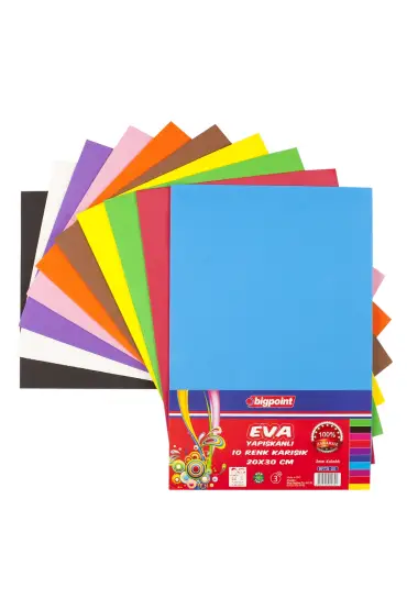 Bigpoint Yapışkanlı Eva 20x30cm Karışık 10 Renk