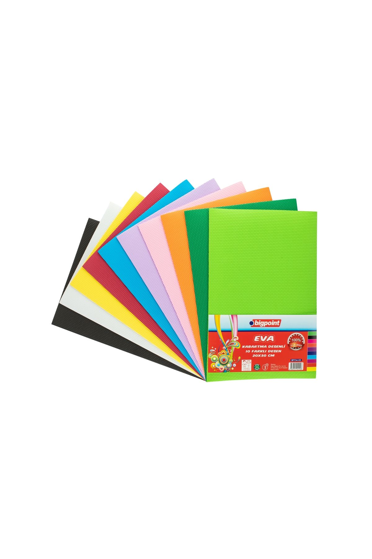 Bigpoint Kabartma Desenli Eva 20x30cm Karışık 10 Renk