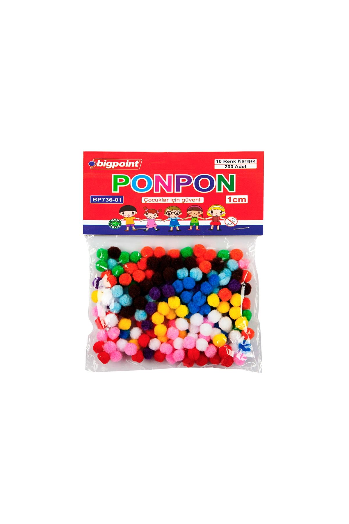 Bigpoint Ponpon 1 cm 10 Renk / 200'lü Poşet