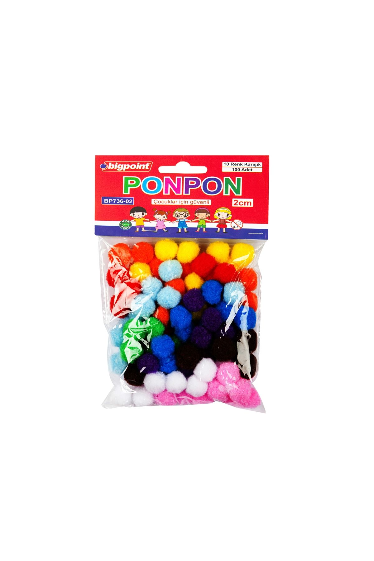 Bigpoint Ponpon 2 cm 10 Renk / 100'lü Poşet