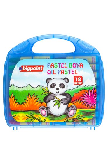 Bigpoint Pastel Boya 18 Renk - Mavi Çantalı