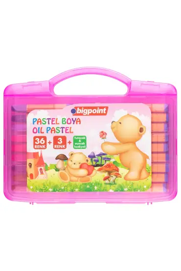 Bigpoint Pastel Boya 36+3 Renk - Pembe Çantalı