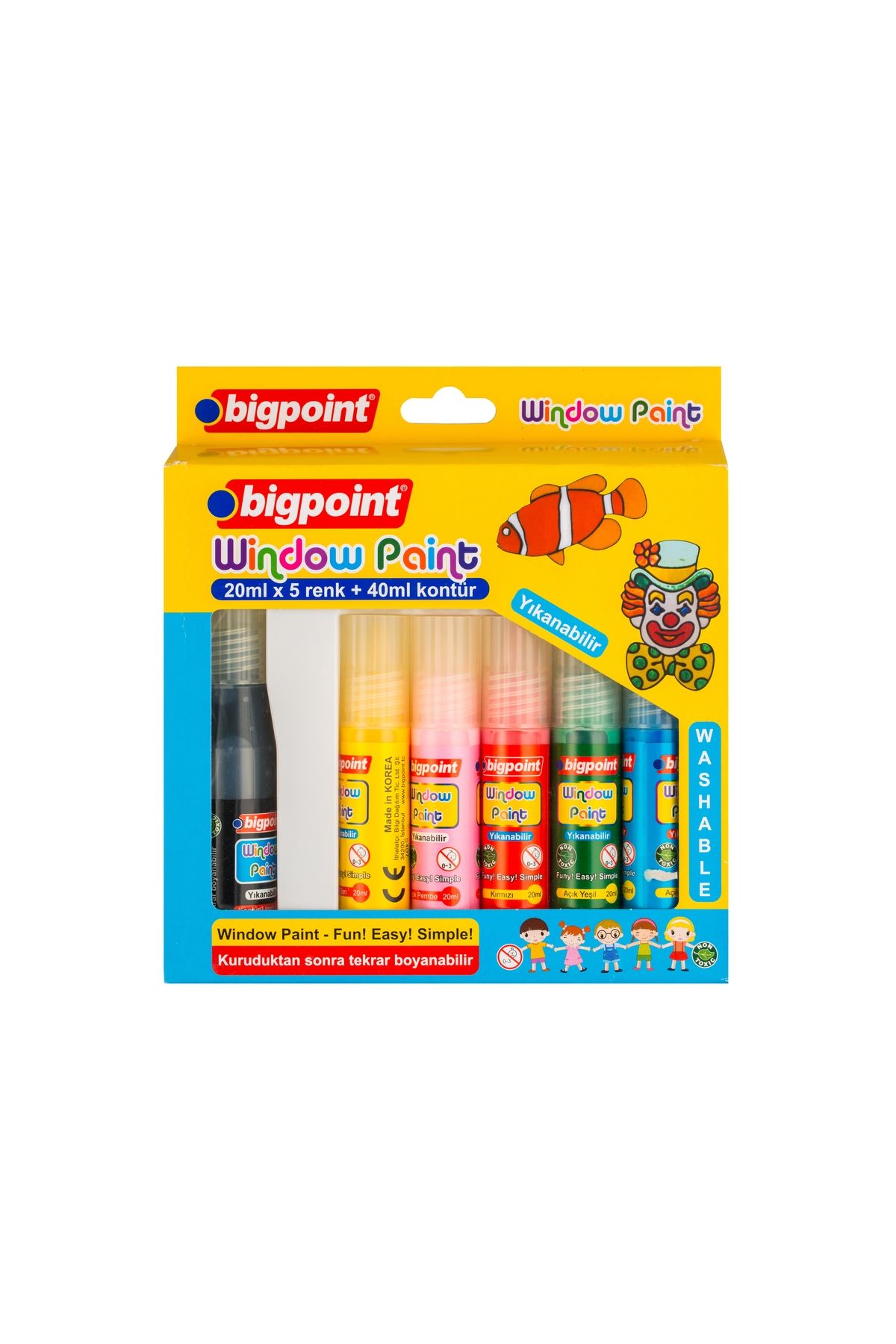 Bigpoint Cam Boyası (Window Paint) 5 Renk x 20 ml