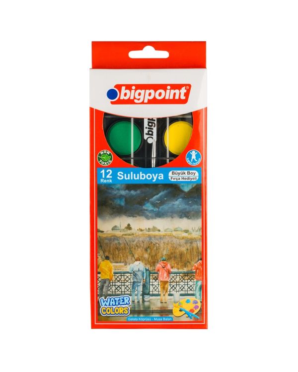 Bigpoint Suluboya 12 Renk - Büyük Boy 12'li Paket