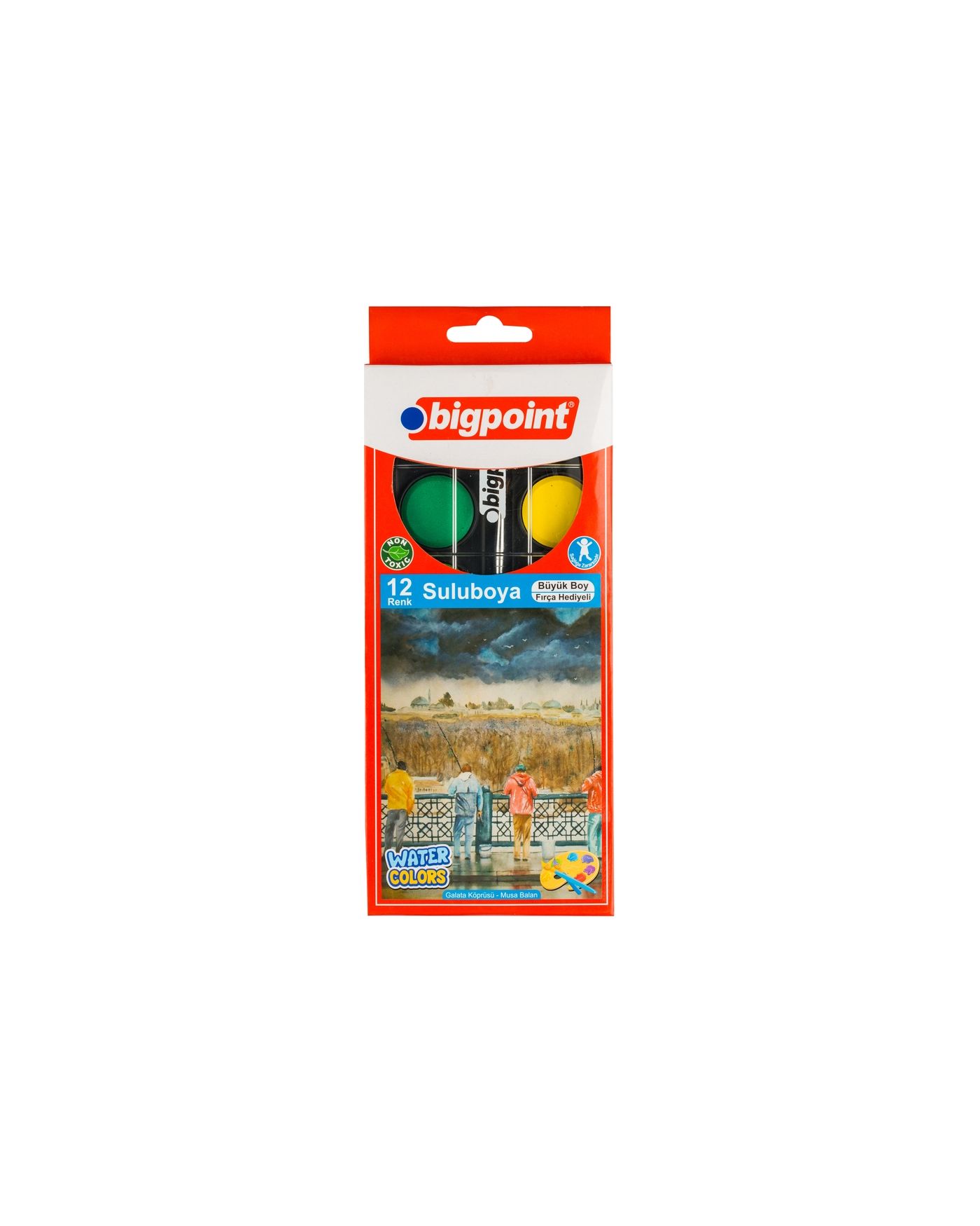 Bigpoint Suluboya 12 Renk - Büyük Boy 12'li Paket