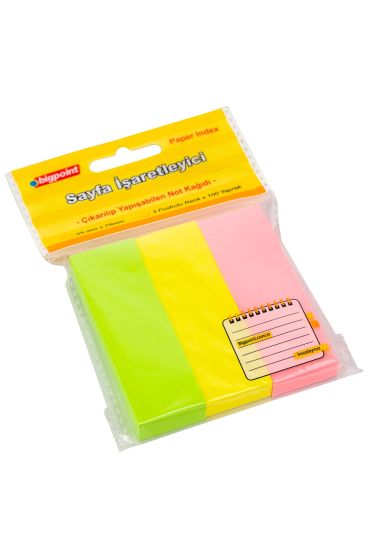 Bigpoint Yapışkanlı Not Kağıdı 3 Neon Renk 25x75mm 24'lü Paket