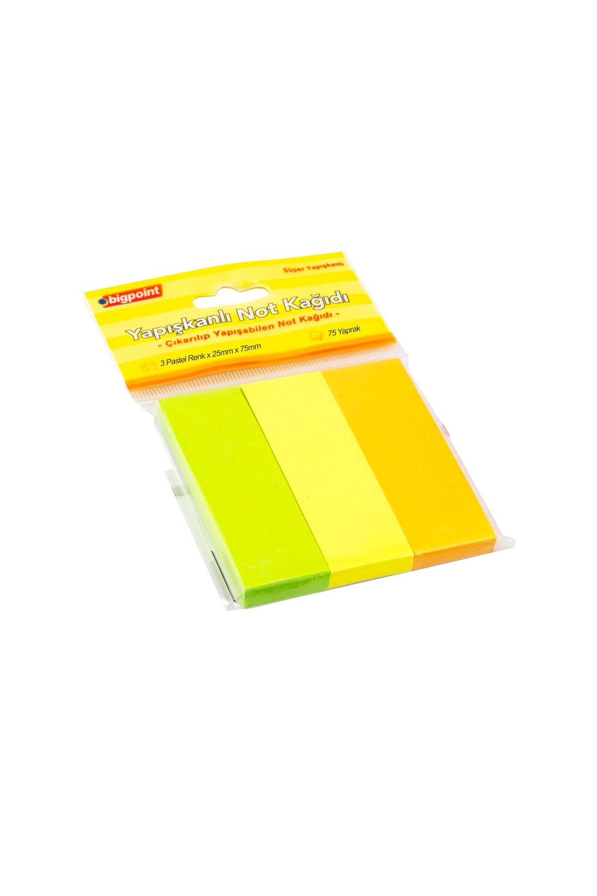 Bigpoint Yapışkanlı Not Kağıdı 3 Pastel Renk 25x75mm 24'lü Paket