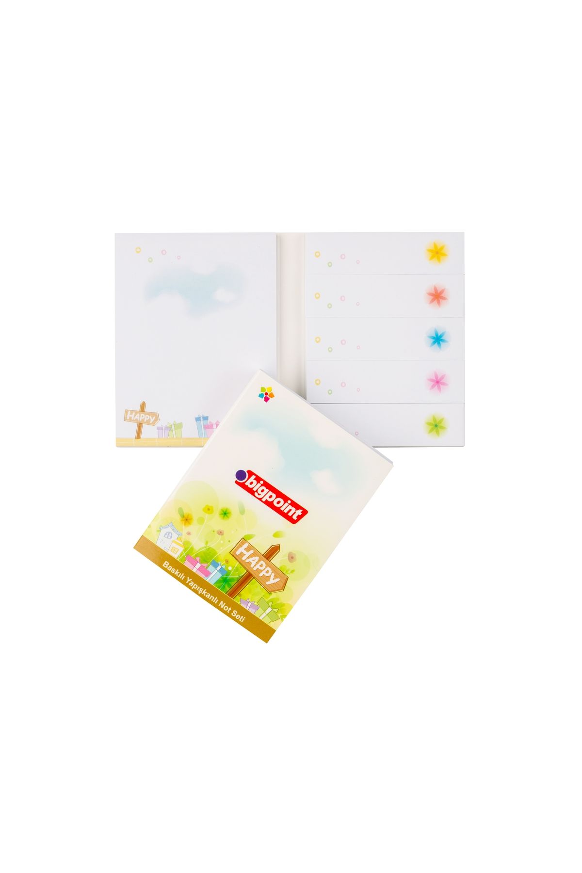 Bigpoint Yapışkanlı Not Kağıtları Seti Happy Baskılı
