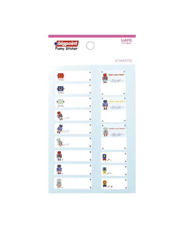 Bigpoint Sticker School Robotlar 5 Yaprak 15'li Paket