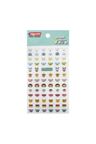 Bigpoint Sticker Hayvan Yüzleri 15'li Paket