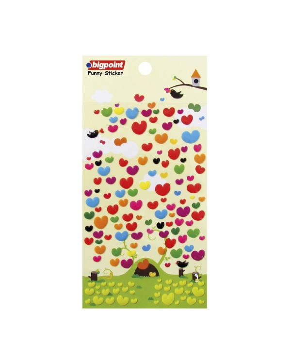 Bigpoint Sticker Çok Renkli Kalpler 15'li Paket