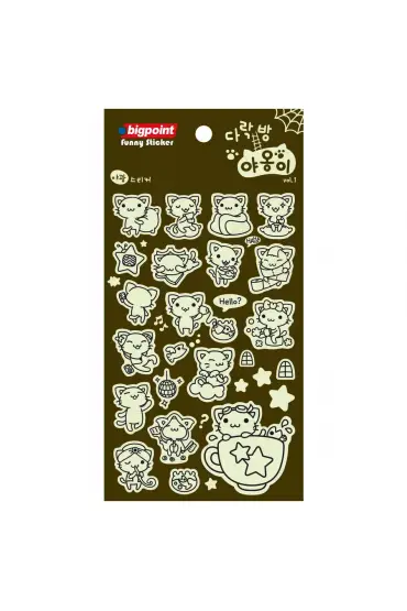Bigpoint Sticker Fosforlu Hayvanlar 15'li Paket