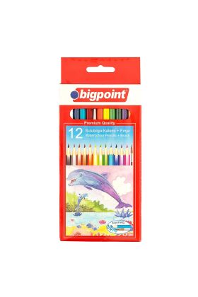 Bigpoint Aquarelle Boya Kalemi 12 Renk Fırçalı 12'li Kutu