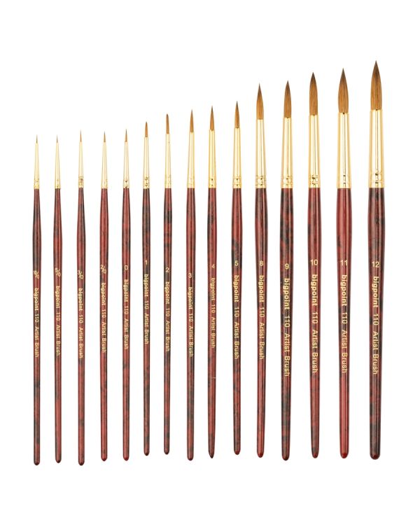 Bigpoint 110 Serisi Samur Kolinsky Yuvarlak Fırça No: 6 12'li Kutu