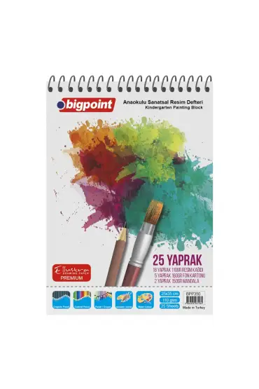 Bigpoint 25x35cm Anaokulu Sanatsal Resim Defteri - 25 Yaprak