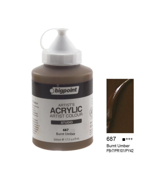 Bigpoint Akrilik Boya 500 ml Burnt Umber 687