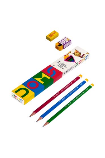 Doms Y1 Kurşun Kalem 12'li + Silgi + Kalemtraş 12'li Paket