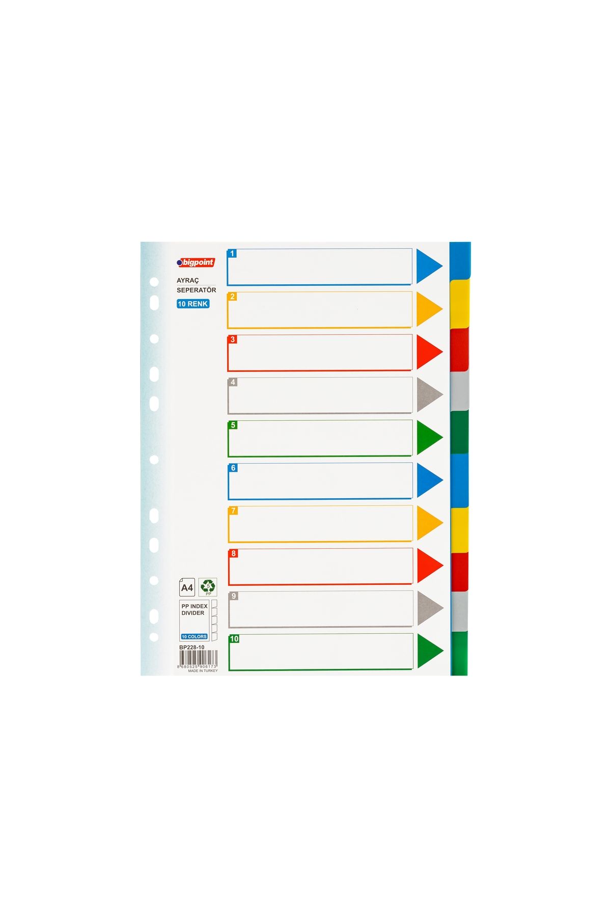 Bigpoint PP Seperatör 10 Renkli 30'lu Kutu