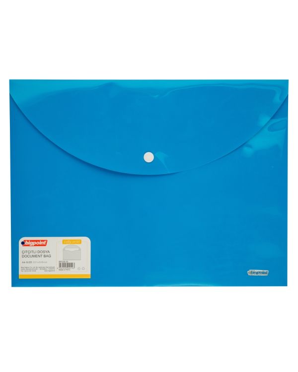 Bigpoint Çıtçıtlı Dosya Lolly A4 Mavi 12'li Poşet