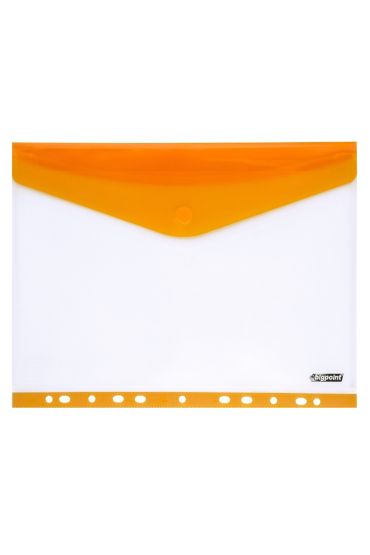 Bigpoint 11 Delikli Yan Cırtlı Dosya A4 Turuncu 12'li Poşet