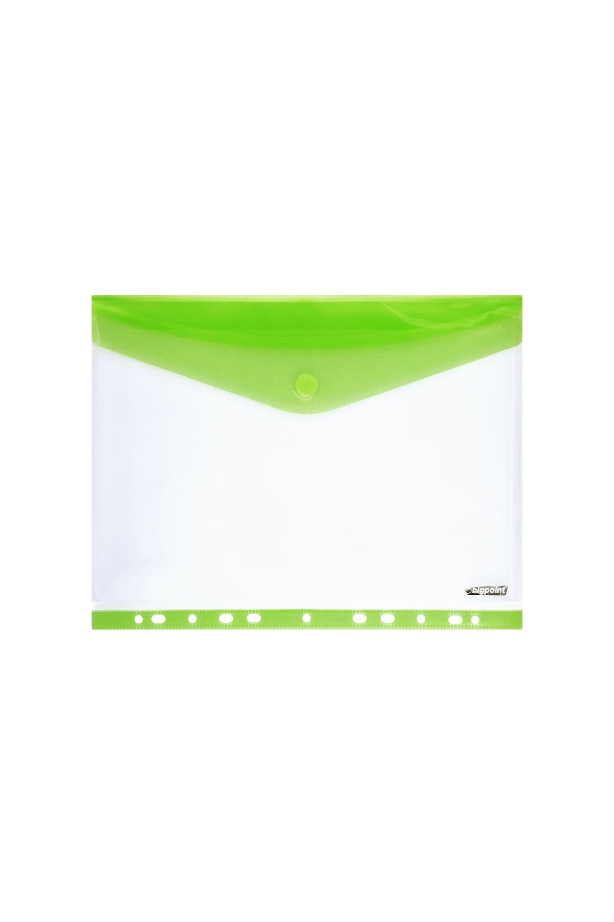 Bigpoint 11 Delikli Yan Cırtlı Dosya A4 Yeşil 12'li Poşet