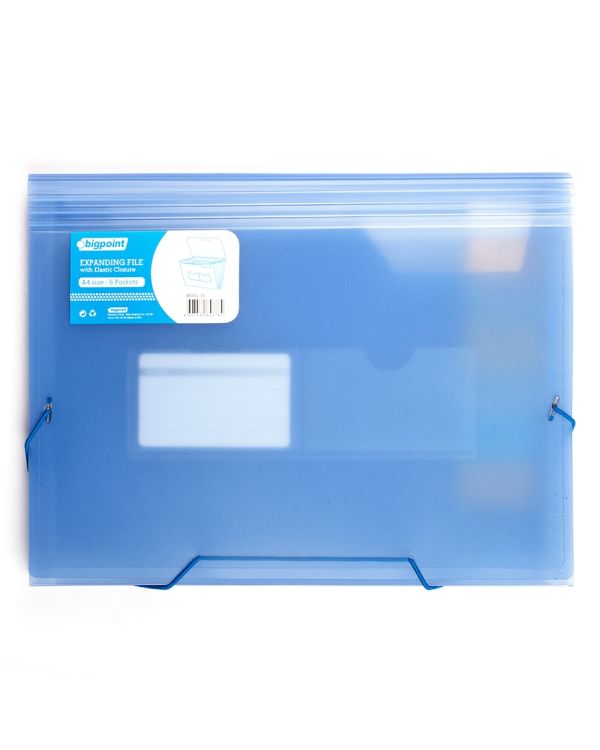 Bigpoint Körüklü Dosya 6 Cepli Lastikli A4 Mavi