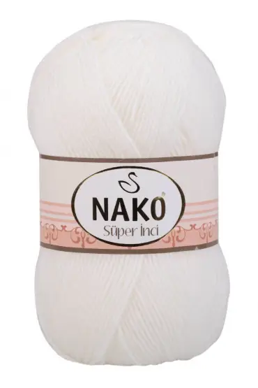 Nako Süper İnci El Örgü İpi  | Beyaz 208