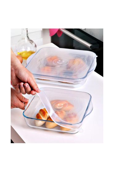 Silikon Kare Borcam Ve Tencere Kapağı Silikon Streç Kapak